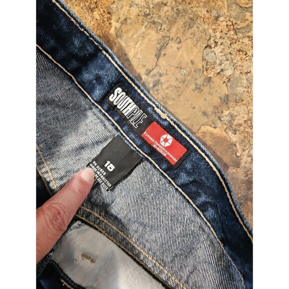 Southpole RN82628 Y2K Baggy Jeans 18 Dark Wash Contrast Stitch Utility (A253) - Picture 4 of 10